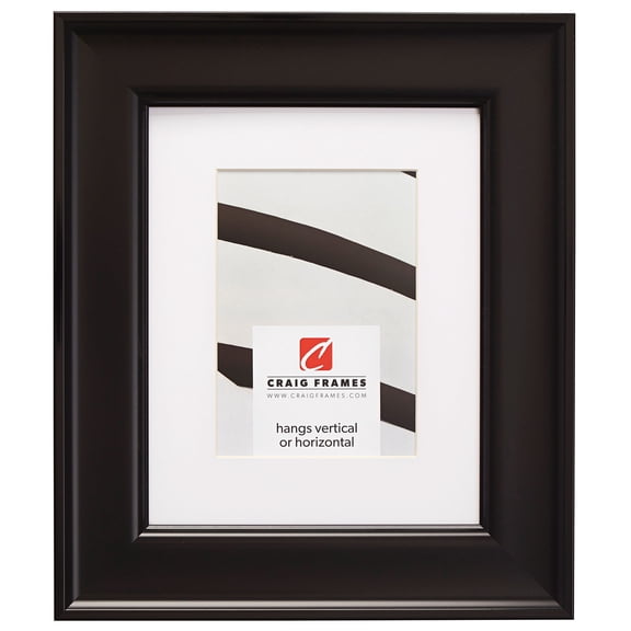 Craig Frames Resilience, 12x36 inch Black Picture Frame Matted for a 8x32 Photo