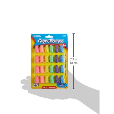 BAZIC Neon Eraser Top (50/Pack) Sold in 24 Units