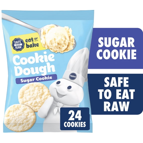 Pillsbury Ready to Bake Refrigerated Sugar Cookie Dough, Makes 24 Cookies, 16 oz