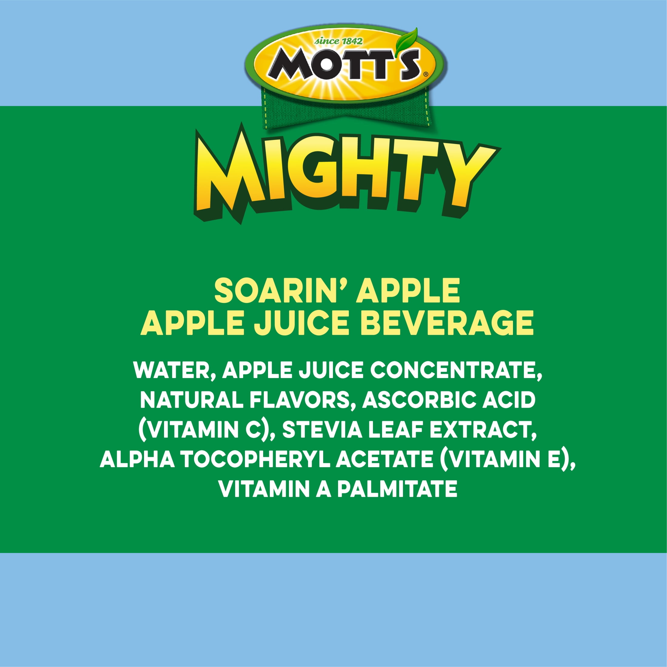 Mott's Mighty Soarin' Apple Juice, 8 fl oz, 6 Count Bottles
