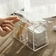 thumbnail image 2 of Caja de almacenamiento de plástico transparente a prueba de polvo con tapa, creativa, dividida, con 3 compartimentos, organizador para hisopos, discos de algodón y cosméticos, 2 of 7