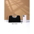 thumbnail image 4 of Women’s Elegant Black Pleated Evening Clutch Bag with Rhinestone Circular Handle, Formal Wedding Party Prom Handbag, Crossbody Shoulder Chain Bag, 4 of 7
