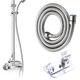 thumbnail image 3 of Manguera de ducha de acero inoxidable de 59 pulgadas | Tubo de baño de metal 304 flexible y duradero | Libre de torceduras | Conector estándar universal de 1/2 pulgada | Acabado plateado moderno |, 3 of 5