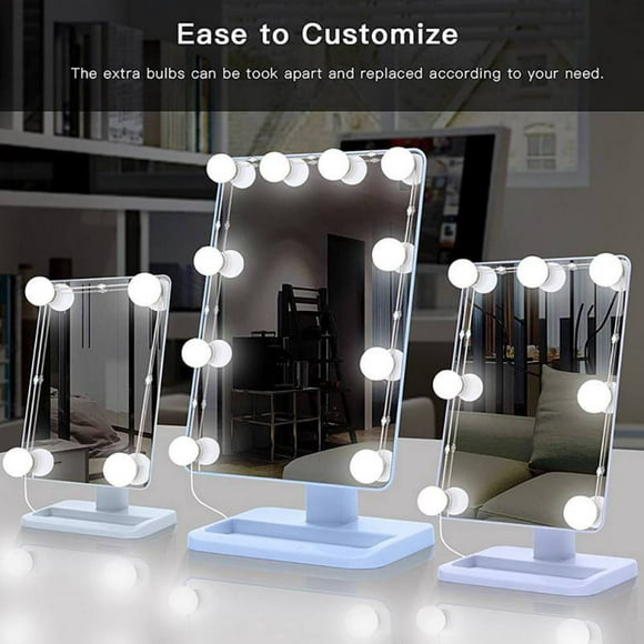 USB Vanity Mirror Lights Kit with 10 LED Dimmable Light Bulbs for Bathroom Makeup Dressing Table