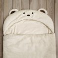 thumbnail image 3 of Quality Home Faux Fur Plush Hooded Bear Sleeping Bag - Cream, 3 of 4