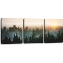Forest Bathed in Sunlight Canvas Print Picture Painting Wall Art for Bedroom Living Room Artwork Wall Decor for Bathroom Modern Room Plants Wall Decorations（Only canvas）