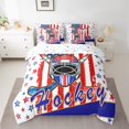 thumbnail image 3 of Homewish Hockey Helemt 7-Piece Twin Bedding Sets,Colorful Stars Print Bedding Comforter Set,Red Blue White Sheet Sets For Kids Boy,Microfiber Bedroom Decor Reversible, 3 of 9