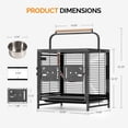 thumbnail image 5 of VINGLI Bird Cage, 25 inch Wrought Iron Bird Travel Carrier, Cage with Handle for Parakeets, Parrot, Lovebirds, Finches, Small/Medium Birds, 5 of 9
