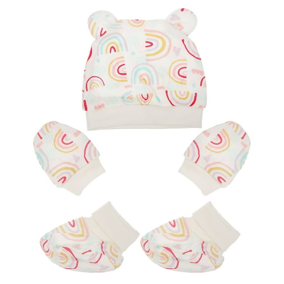 ifundom Baby Mittens and Gloves Set, Soft Cotton Newborn Hand , Multi-Colored, 1 Set