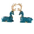 thumbnail image 2 of Pareja Deer Estatua Animal Estatua Artesanía Resina Para Office Home Azul Fernando Cenicero de estatua de ciervo, 2 of 7