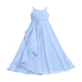 thumbnail image 6 of Dresses for Girls A Line Junior Bridesmaid Flowy Chiffon Maxi Wedding Party Pant Gown Bu1 Dress Size 11-12 Y, 6 of 6