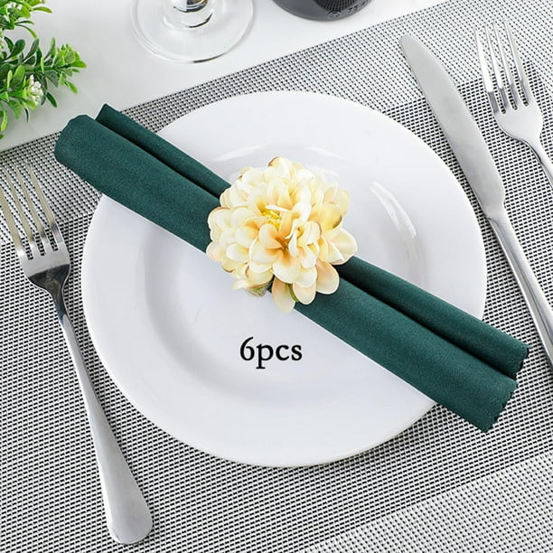 6 Servilleteros en apariencia de Flor, Manualidades para El Valentín, Vacaciones, Navidad, Acción de Gracias, Decoración de de Hotel champán perfecl Servilletero de cono de pino