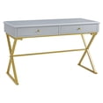 thumbnail image 1 of Linon Campaign Two Drawer Wood and Metal Desk in Gray, 1 of 10