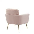 thumbnail image 7 of ARCTICSCORPION 29.5"W Modern Accent Chair, Upholstered Reading Chair, Single Sofa, Leisure Armchair with Gold Metal Leg and Throw Pillow for Living Room Bedroom Dorm Office, Pink, 7 of 7