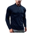 thumbnail image 2 of HBFAGFB Long Sleeve Work Shirts for Men Fashionable Comfortable Lapel Button Down Tops Dark Blue Size S, 2 of 6