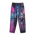 thumbnail image 5 of Balery Neon Night Cityscape print Women's Pajama Pants,Ultra Lightweight Pjs,Lounge Pant-Small, 5 of 9