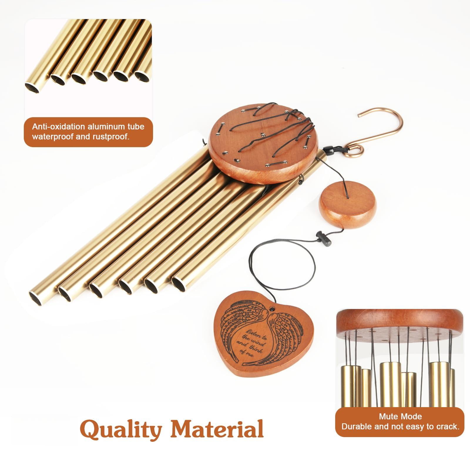 Memorial Wind Chimes  37" Large Outdoor For Loss Of Loved One Meaningful Sympathy Gifts In Memory Father Mother Or A
