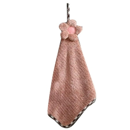 

Cute Flower Hanging Cloth Non-linting Absorbent Hand Towels Toilet Bathroom Cleaning Cloth Household Kitchen Accessory