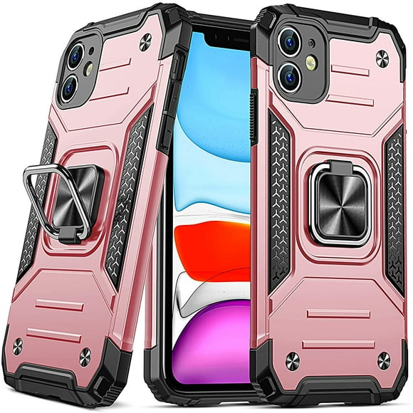 Anqrp Design for iPhone 11 Case, Military Grade Shockproof Protective Phone Case 360° Free Rotatable Metal Kickstand