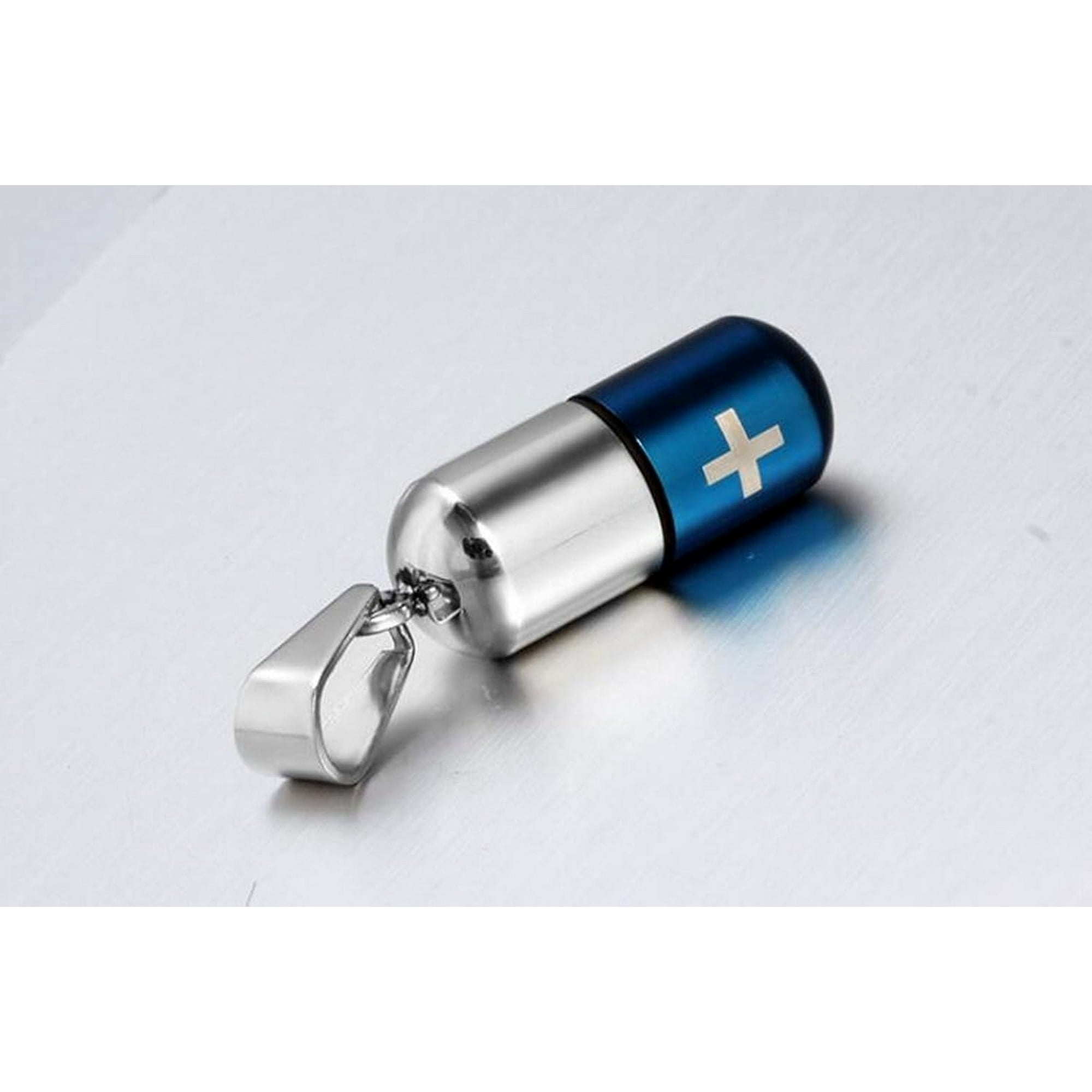 HAHDAXIA Medical Alert ID Pill Capsule Tube Pendant Necklace Men's