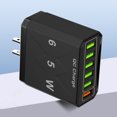 thumbnail image 1 of Cargadores de pared USB de 6 puertos Carga rápida de teléfono móvil para iPhone (enchufe negro de EE. UU.), 1 of 7