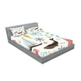 thumbnail image 2 of Ambesonne Nautical Fitted Sheet & Pillow Sham Set, Pastel Marine Elements, Full, Multicolor, 2 of 2