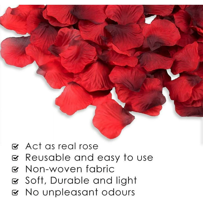 3000 Pcs Dark Red Silk Rose Petals for Wedding, Romantic Night Party Decor  Valentine's Day Hotel Home Party Flower Decoration 
