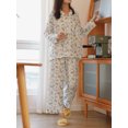 thumbnail image 2 of Ropa Dormir Pjs Lounge Set Pijamas Conjunto 2 Piezas Manga Larga Suave Con Botones Pj Conjuntos, 2 of 9