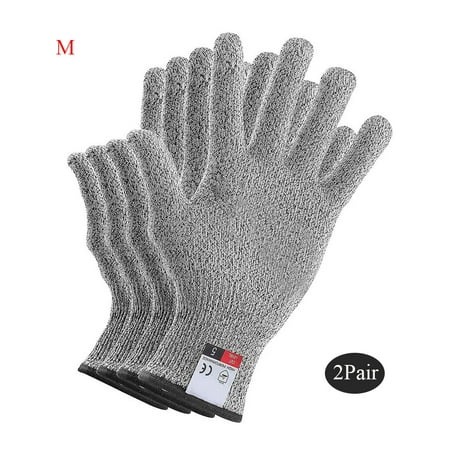 

2 Pairs Cut Resistant Gloves Food Grade Level 5 Protection Golves Protection Kitchen Home Garden Gloves