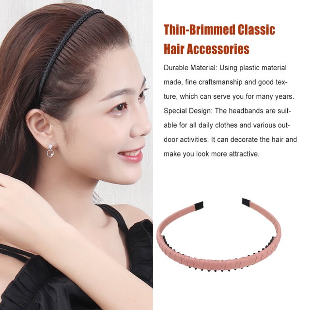 Hair Accessories with Teeth Classic Elastic Simple Headband Clothes Matching Accessory Shower Hairband for Adult Lady Female Use Pink