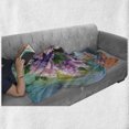 thumbnail image 6 of Lilac Soft Flannel Fleece Throw Blanket, Oil Painting Style Freshly Picked Seasonal Flowers in a Vase on Background, Cozy Plush for Indoor and Outdoor Use, 70" x 90", Multicolor, by Ambesonne, 6 of 6