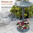 thumbnail image 4 of Alpine TIZ112 25" Birdbath with Planter Pedestal, Green, 4 of 10