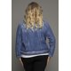 thumbnail image 1 of ABPHQTO Chaqueta vaquera de mujer azul azul azul con botones y cuello vuelto de talla grande, 1 of 5