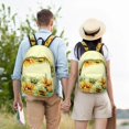 thumbnail image 6 of Balery Sunflowers On A Yellow Background Vintage Canvas Backpack for Men and Women - Large Capacity, Durable Travel Laptop Bag for School, Work, Hiking, and Outdoor Activities, 6 of 7