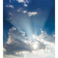 thumbnail image 3 of Landscape Duvet Cover Set, Big Sunbeam Coming out of Clouds Sunny Day Overcast Sky Scenic Scenery Picture, Decorative 3 Piece Bedding Set with 2 Pillow Shams, Calking Size, Blue White, by Ambesonne, 3 of 3