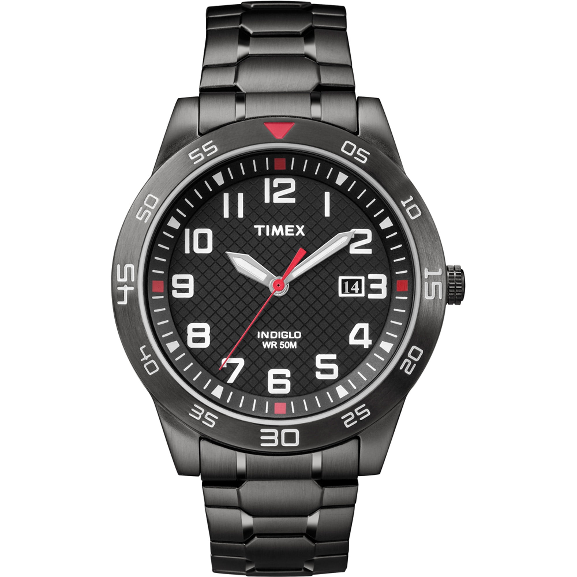 Timex Men's Fieldstone Way Watch, Black Stainless Steel Expansion Band by Timex