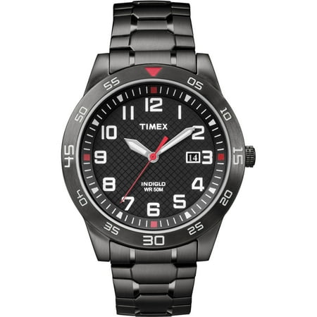 Timex Men's Fieldstone Way Watch, Black Stainless Steel Expansion Band