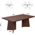 thumbnail image 2 of Dining Table for 6-8 People - 63" Modern Long Kitchen Table with Large Tabletop & Heavy Duty Pedestal Legs, Dinner Table for Kitchen, Conference Room, Home, Walnut, 2 of 8