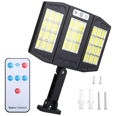 

Solar Wall Light Outdoor 33 COB Beads PIR Motion Sensor Remote Control Wireless Lamps IP45 Waterproof Lighting for Garage Front Door Garden Pathway