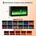 thumbnail image 3 of 59" TV Stand & 24" 3 Sided Glass Electric Fireplace, 12 Colors LED Lights Flame, 750W/1500W for Max 65" TVs, 2 Tier Storage 2 Door Glass Cabinet, 3 of 7