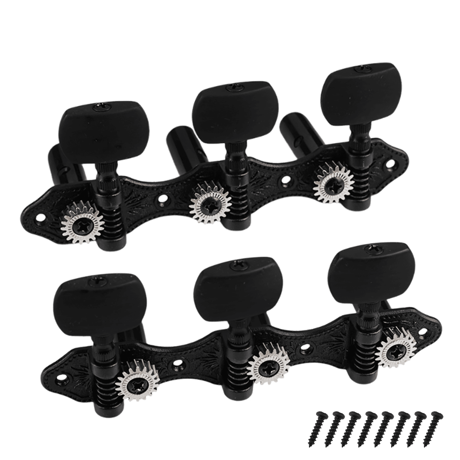 LOOKSEVEN Open Frame Style Guitar Tuner Machine 1:18 Ratio for Classical Guitar - Black
