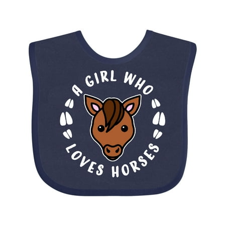 

Inktastic A Girl Who Loves Horses Gift Baby Boy or Baby Girl Bib