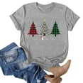 thumbnail image 3 of larppty Christmas Tree Shirt for Women Merry Christmas Printed T-Shirts Short Sleeve Holiday Tee Xmas Gift Tops (Light Gray, S), 3 of 7