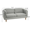 thumbnail image 2 of Creative Co-Op Atley Modern Upholstered High Sided Sofa with Solid Wood Legs, Mid Century Grey, 2 of 13