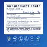 Pure Encapsulations Hyaluronic Acid - For Skin Hydration, Joint Lubrication & Joint Health* - Effective Absorption - Gluten Free - Vegan & Non-GMO - 180 Capsules