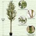 thumbnail image 5 of Tall Faux Olive Tree 7ft - Realistic Tall Silk Olive Trees Artificial Indoor Decor - Potted Fake Olive Tree with Branches and Fruits - Artificial Olive Trees for Home Office Decor Indoor, 5 of 6