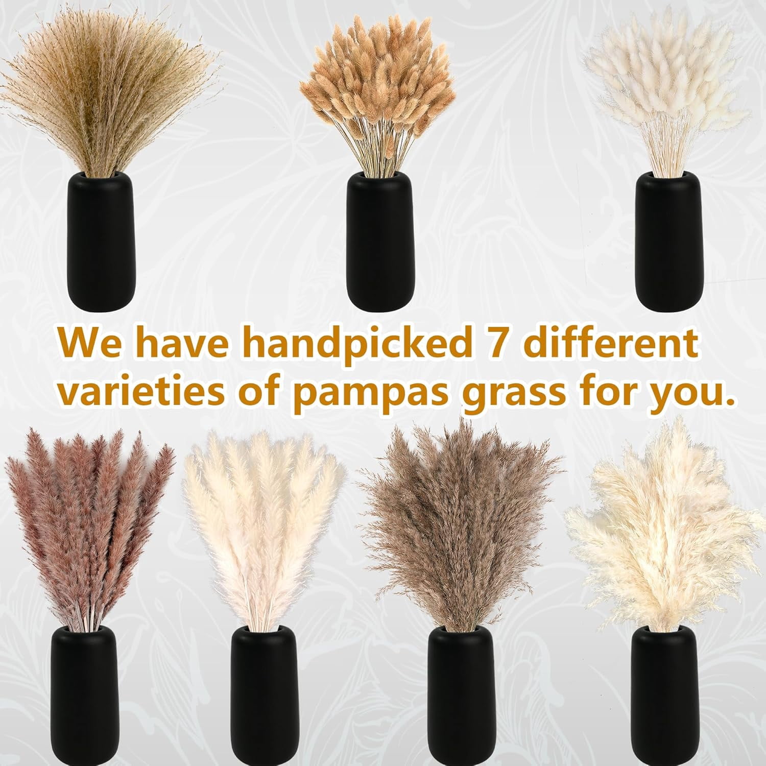 610 Pcs Dried Pampas Grass Decor, Dried Flower Bouquets For Wedding Table Centerpiece Boho Home Office Room Beach Decor
