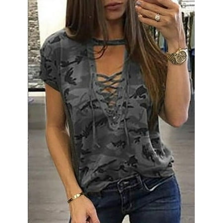 Fashion Women Summer Loose Top Short Sleeve Blouse Ladies Casual Tops T-Shirt