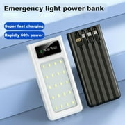 NIFFPD Portable Charger Power Bank 10000mAh with LED Camping Lantern Rechargeable, Fast Charging Embedded 4 Cables for iPhone Samsung iPad Moto