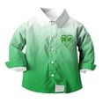 thumbnail image 4 of RXMEKW Chemise à Manches Longues Imprimée pour la Saint-Patrick pour Garçons avec Col Rabattu, 95 % Coton 5 % Spandex, Vert, 4 of 7